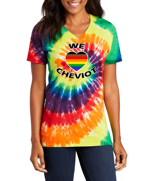 We Heart Cheviot Pride Tie Dye Tee Women's V-neck