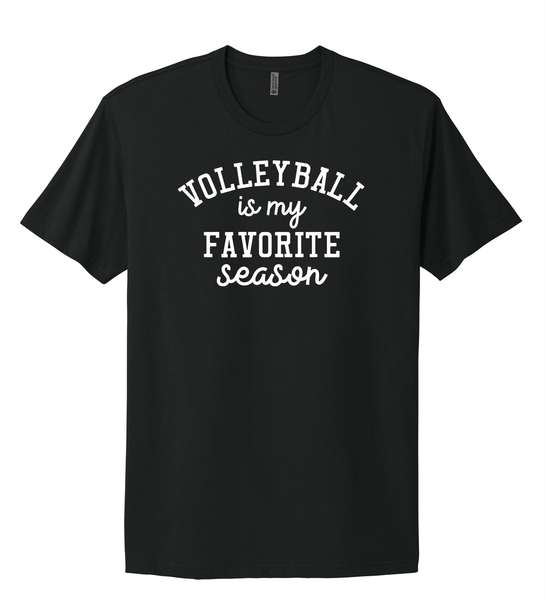 Volleyball Is My Favorite Season Black Tee