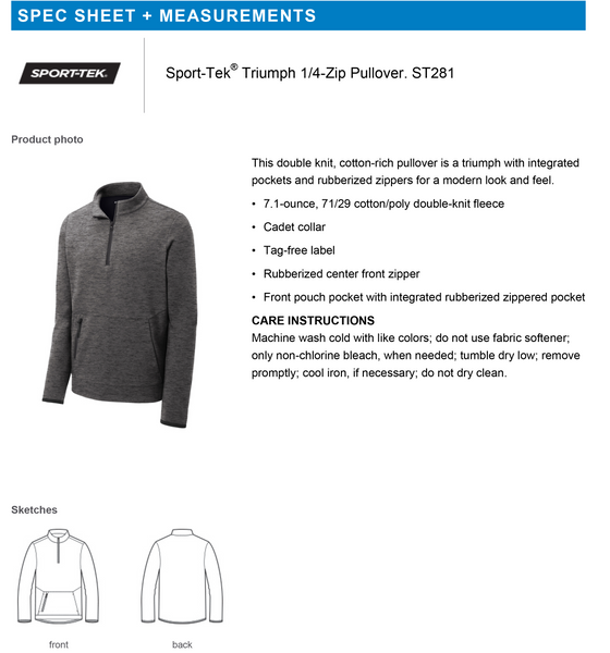 2026-2027 Kings Volleyball Sport-Tek® Triumph 1/4-Zip Pullover