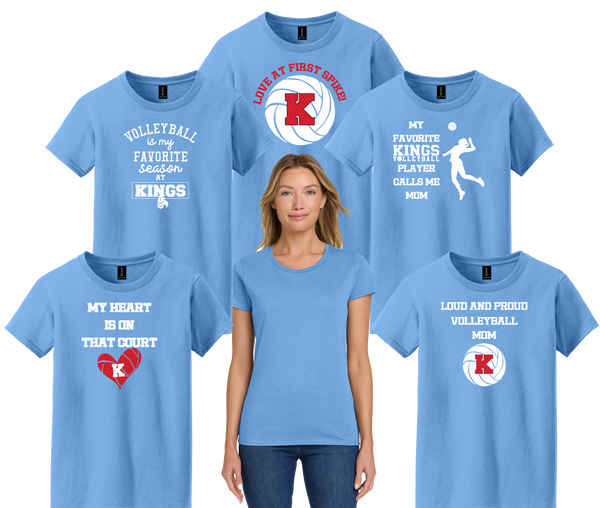 Kings Volleyball Women's Carolina Blue tee - Pick design
