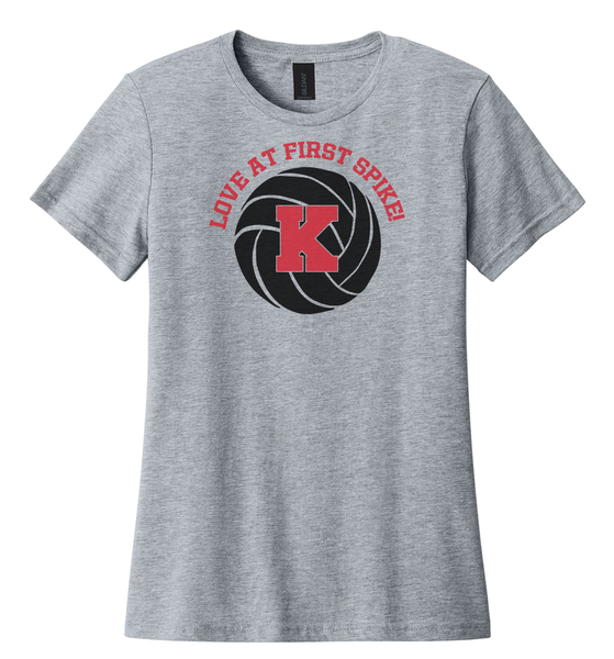 Kings Volleyball Love at First Spike Women's Black Ink Tee