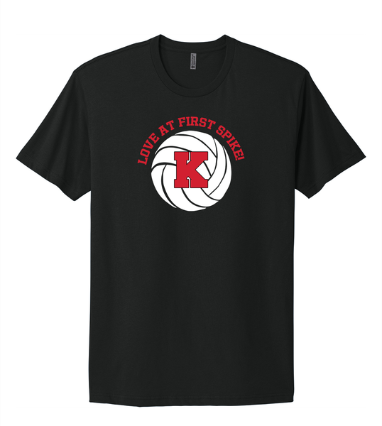 Volleyball love at First Spike Unisex Tee