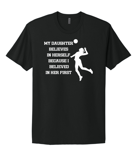 Volleyball Parent Believes Black Tee