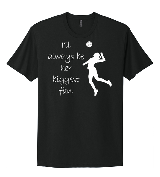Volleyball Biggest Fan Unisex Black Tee