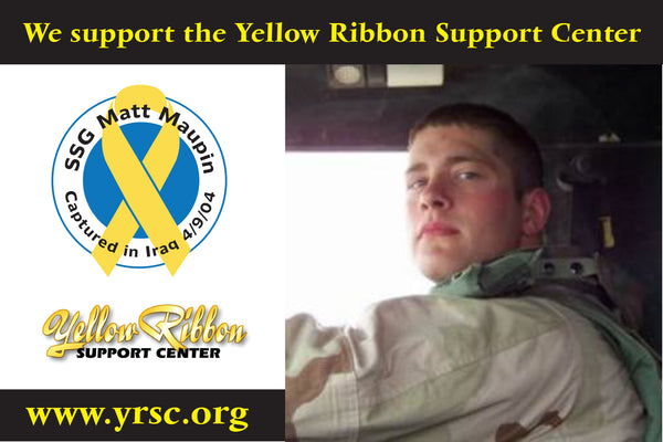 Yellow Ribbon Support Center Car Magnet or Cling