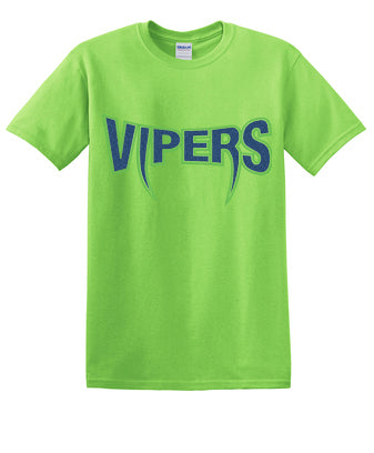 Vipers Glitter Tee in Unisex Fit (Youth/Adult) (Navy or Lime)