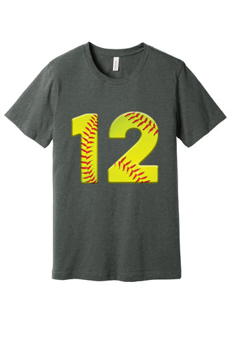 Custom Unisex Number Tee (Softball or Baseball)